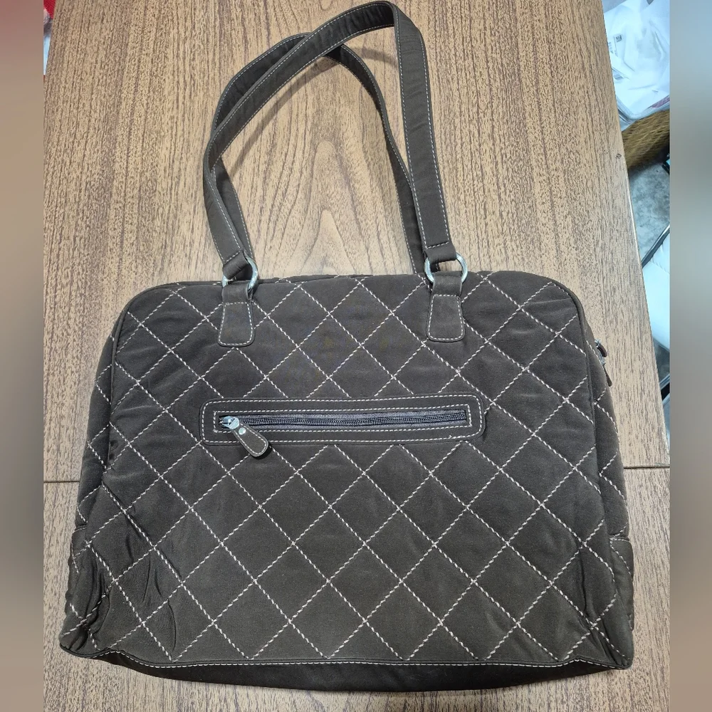 Vera Bradley Chocolate Brown Laptop Briefcase Bag